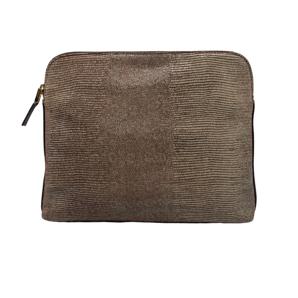 India Hicks Island Gecko Leather Print Insider Clutch